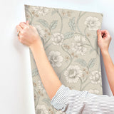 Chesapeake 4199-83709 Hazel Taupe Floral Trail Wallpaper
