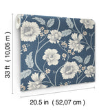 Chesapeake 4199-83710 Hazel Navy Floral Trail Wallpaper
