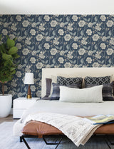 Chesapeake 4199-83710 Hazel Navy Floral Trail Wallpaper