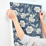 Chesapeake 4199-83710 Hazel Navy Floral Trail Wallpaper