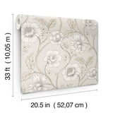 Chesapeake 4199-83711 Hazel Grey Floral Trail Wallpaper