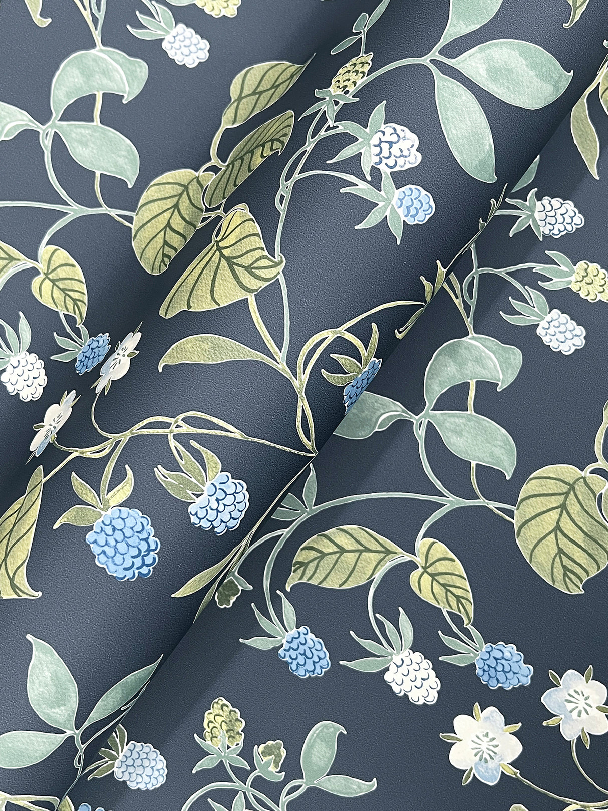 Chesapeake 4199-83714 Mercy Navy Berry Vines Wallpaper