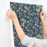 Chesapeake 4199-83714 Mercy Navy Berry Vines Wallpaper