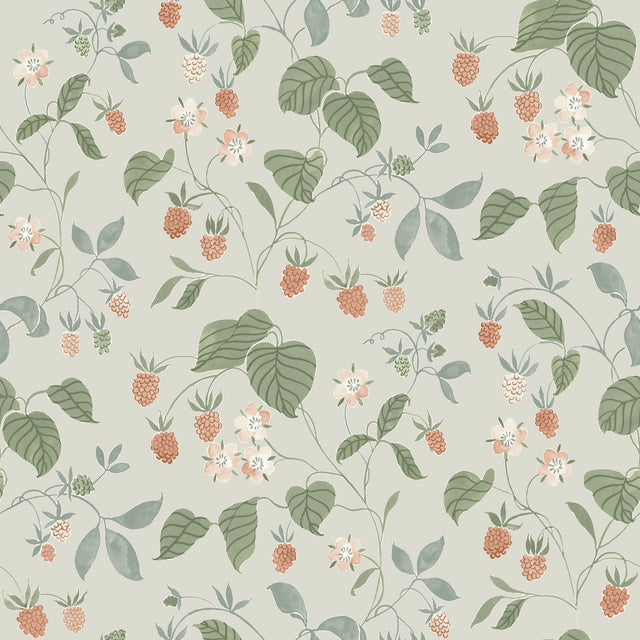 Chesapeake 4199-83716 Mercy Aqua Berry Vines Wallpaper