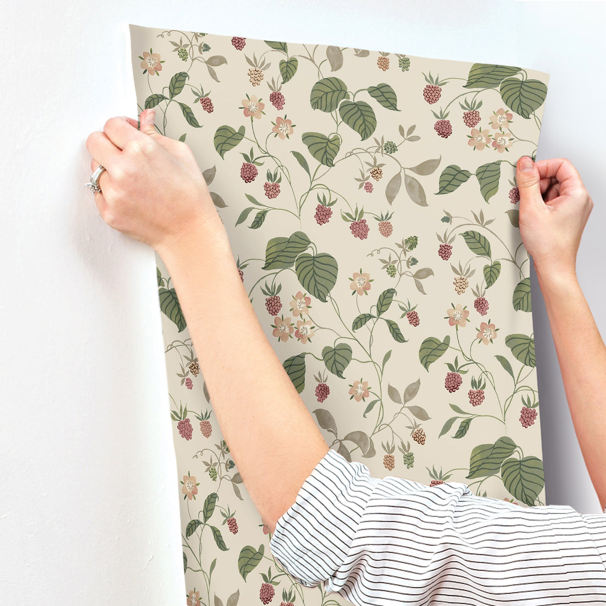 Chesapeake 4199-83717 Mercy Taupe Berry Vines Wallpaper
