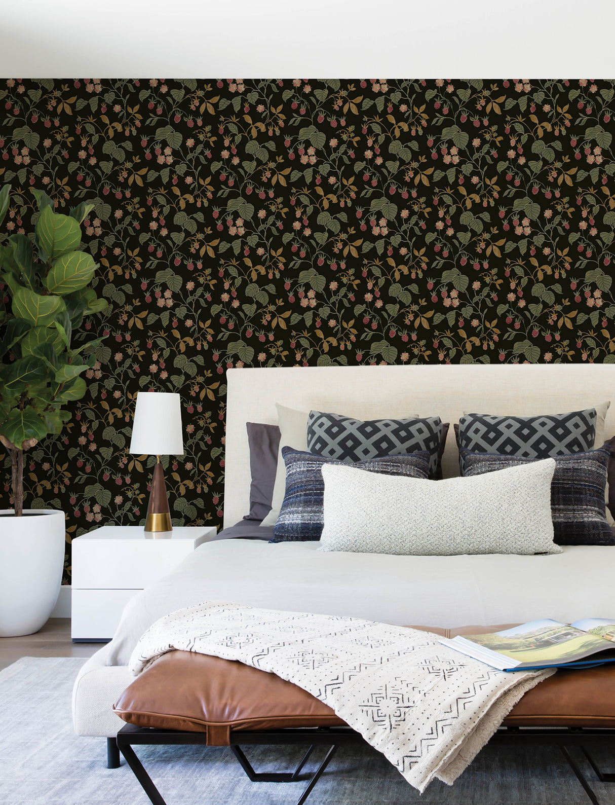 Chesapeake 4199-83718 Mercy Black Berry Vines Wallpaper