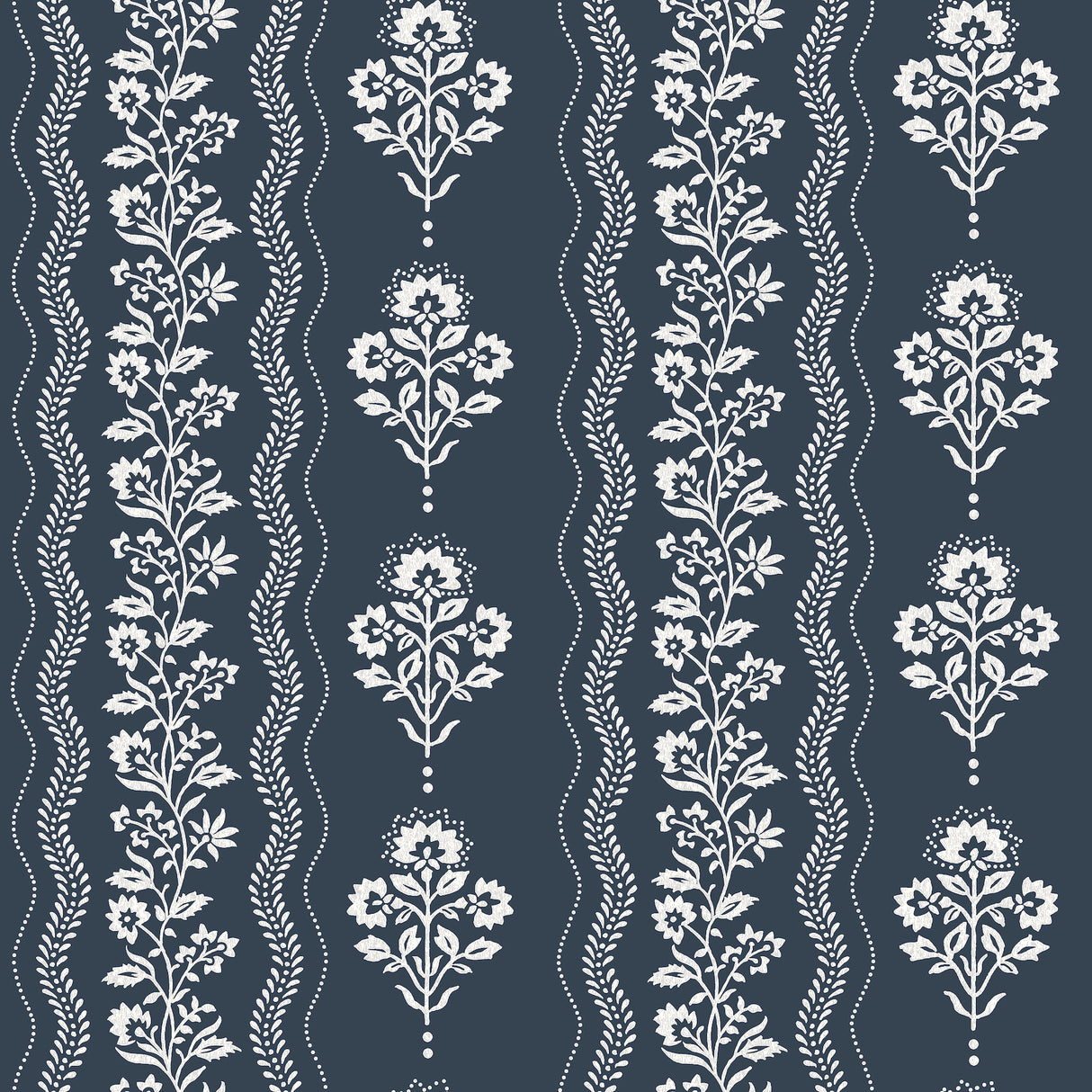 Chesapeake 4199-83721 Lenea Navy Floral Stripe Wallpaper