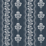 Chesapeake 4199-83721 Lenea Navy Floral Stripe Wallpaper