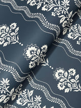 Chesapeake 4199-83721 Lenea Navy Floral Stripe Wallpaper