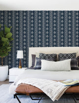 Chesapeake 4199-83721 Lenea Navy Floral Stripe Wallpaper