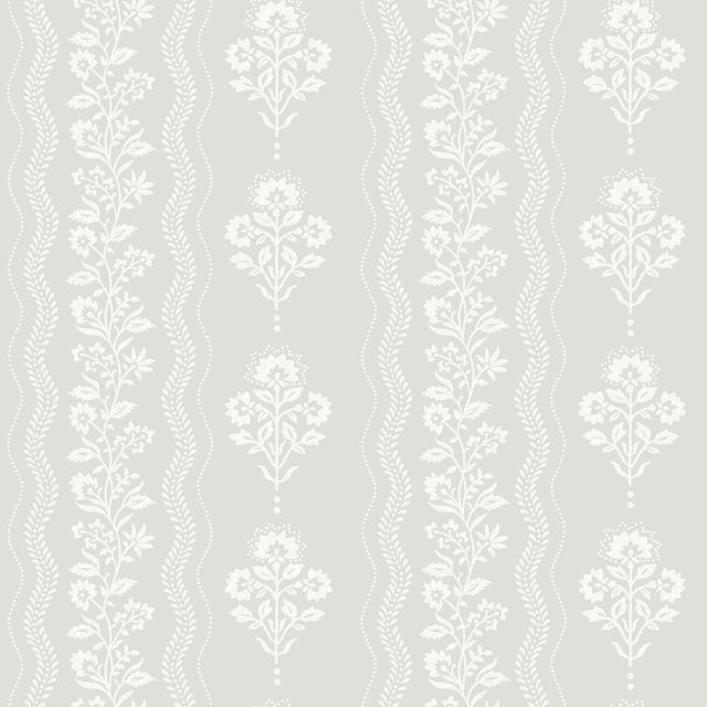 Chesapeake 4199-83722 Lenea Aqua Floral Stripe Wallpaper