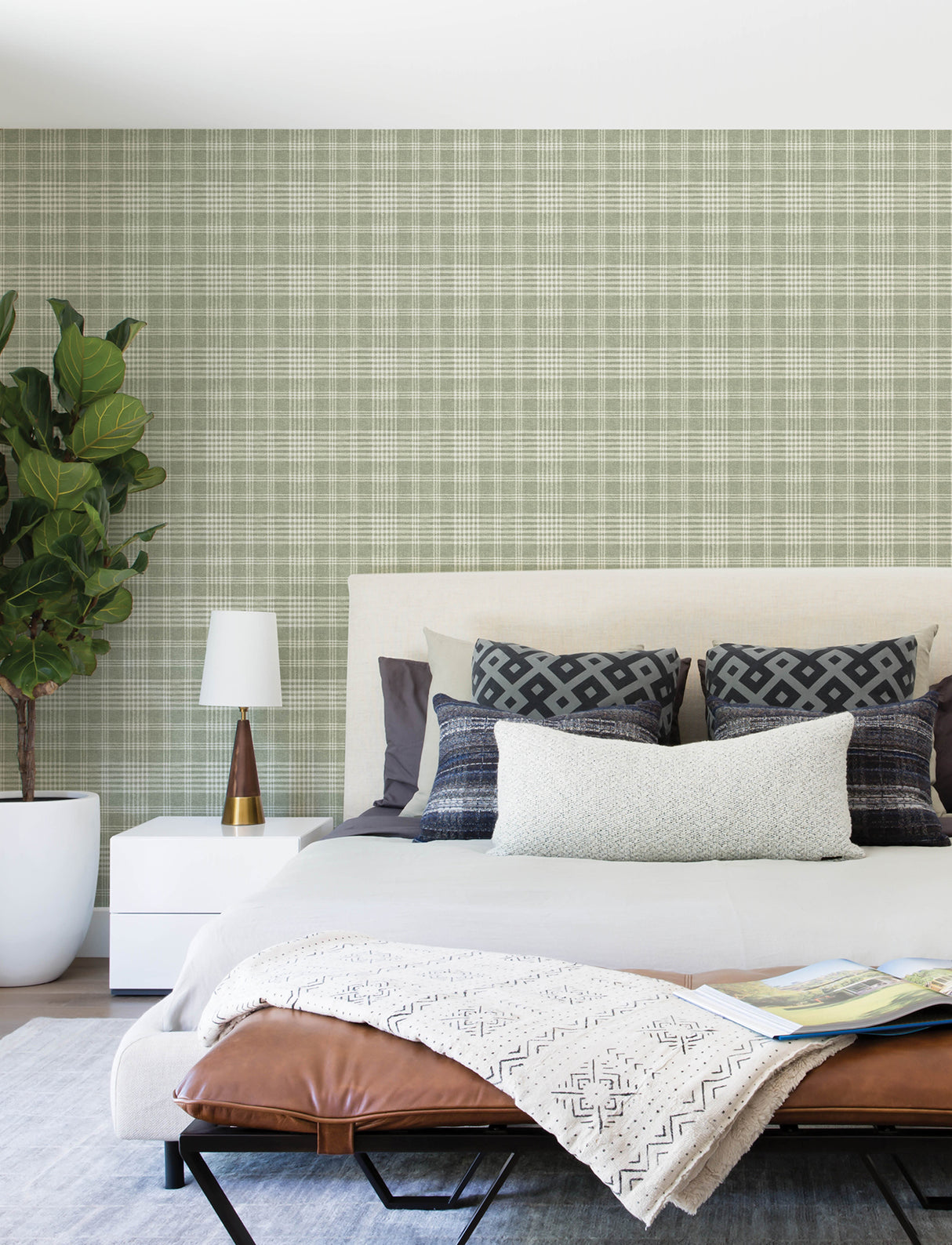 Chesapeake 4199-83732 Perry Green Plaid Wallpaper