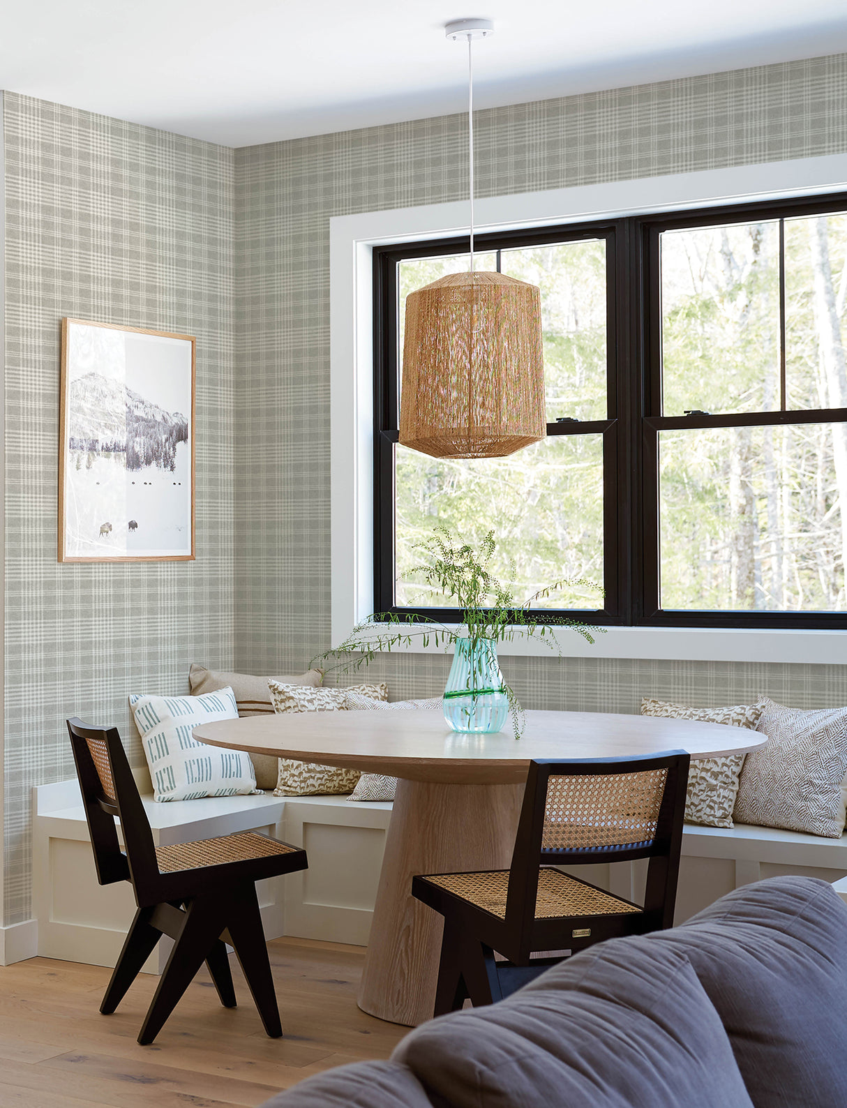 Chesapeake 4199-83733 Perry Grey Plaid Wallpaper