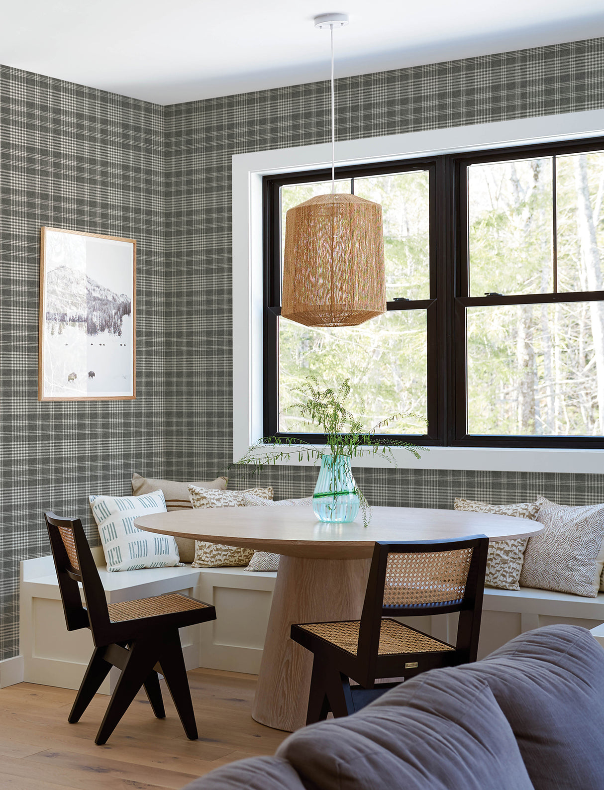 Chesapeake 4199-83734 Perry Black Plaid Wallpaper