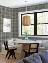 Chesapeake 4199-83734 Perry Black Plaid Wallpaper