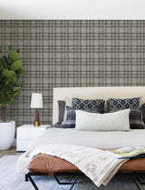 Chesapeake 4199-83734 Perry Black Plaid Wallpaper