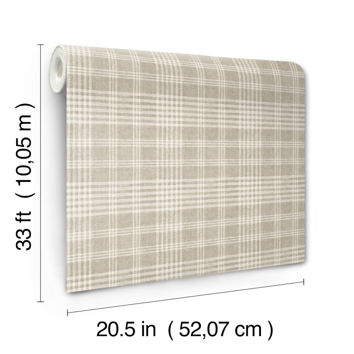 Chesapeake 4199-83735 Perry Taupe Plaid Wallpaper