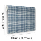 Chesapeake 4199-83736 Perry Dark Blue Plaid Wallpaper
