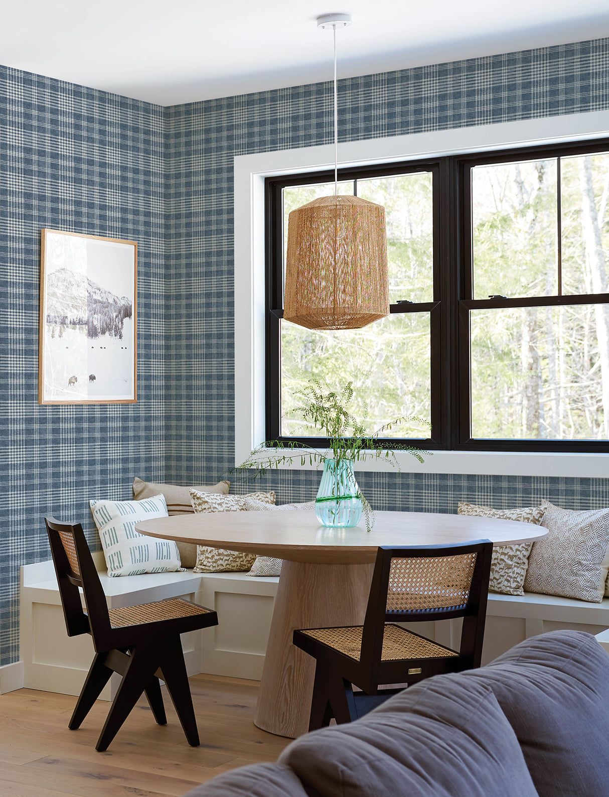 Chesapeake 4199-83736 Perry Dark Blue Plaid Wallpaper