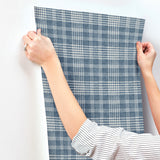 Chesapeake 4199-83736 Perry Dark Blue Plaid Wallpaper