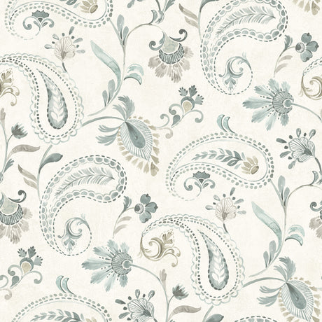 Chesapeake 4199-83746 Darlene Aqua Jacobean Wallpaper
