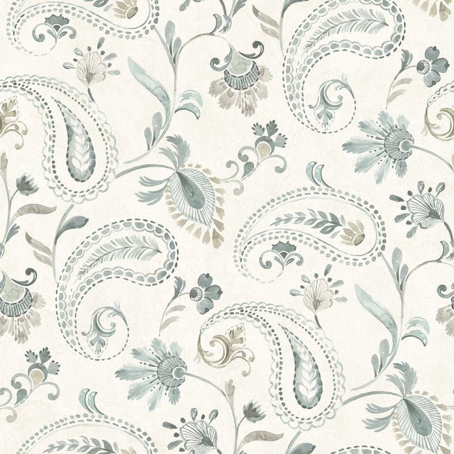 Chesapeake 4199-83746 Darlene Aqua Jacobean Wallpaper