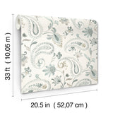 Chesapeake 4199-83746 Darlene Aqua Jacobean Wallpaper