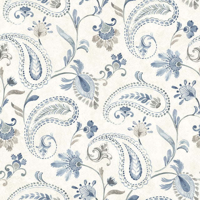 Chesapeake 4199-83748 Darlene Blue Jacobean Wallpaper