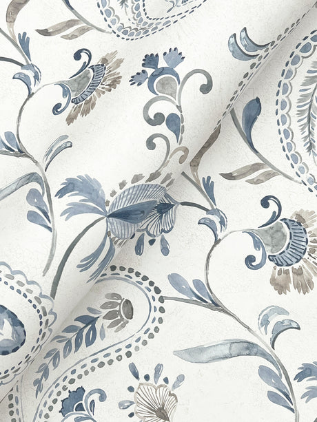 Chesapeake 4199-83748 Darlene Blue Jacobean Wallpaper