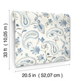 Chesapeake 4199-83748 Darlene Blue Jacobean Wallpaper