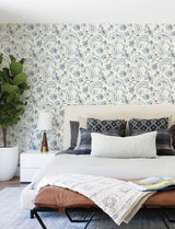 Chesapeake 4199-83748 Darlene Blue Jacobean Wallpaper