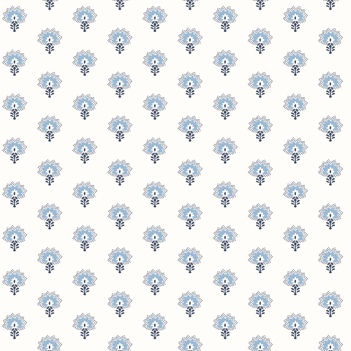 Chesapeake 4199-83751 Hilda Blue Floral Medallion Wallpaper