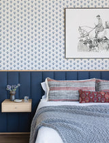 Chesapeake 4199-83751 Hilda Blue Floral Medallion Wallpaper