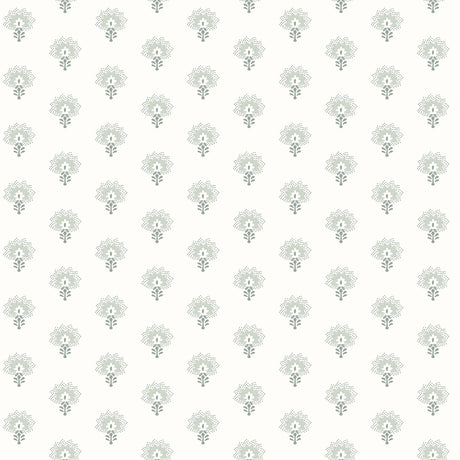 Chesapeake 4199-83752 Hilda Aqua Floral Medallion Wallpaper