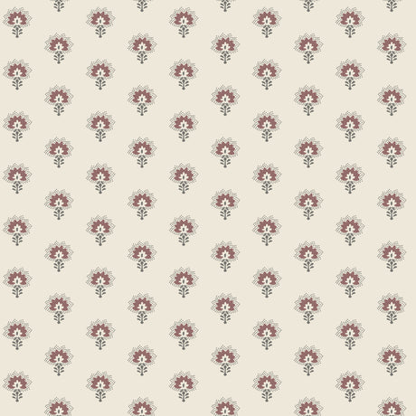 Chesapeake 4199-83753 Hilda Burgundy Floral Medallion Wallpaper