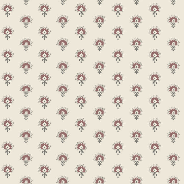 Chesapeake 4199-83753 Hilda Burgundy Floral Medallion Wallpaper