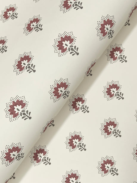 Chesapeake 4199-83753 Hilda Burgundy Floral Medallion Wallpaper