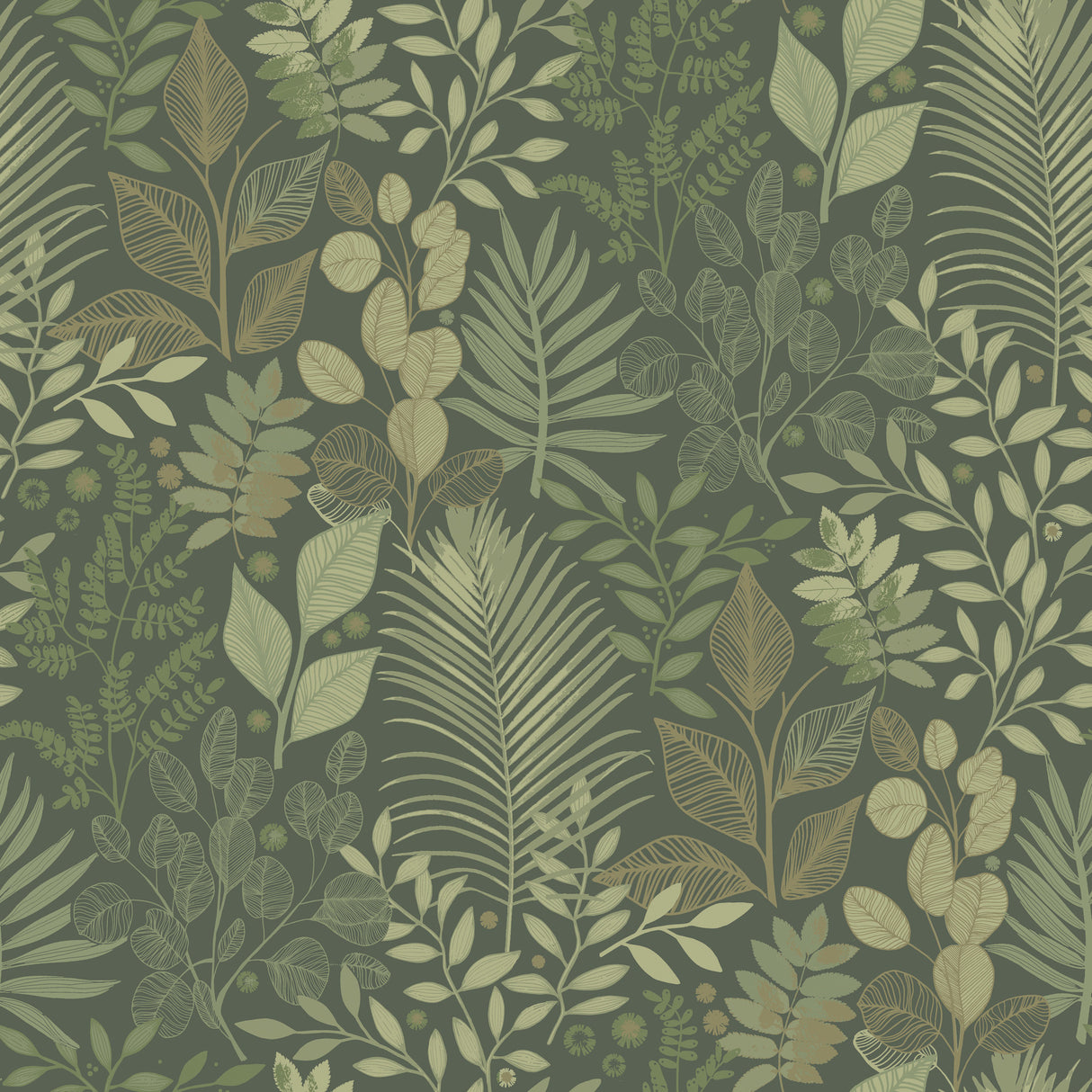 A-Street Prints 4201-20103 Ängslycka Dark Green Forest Botan