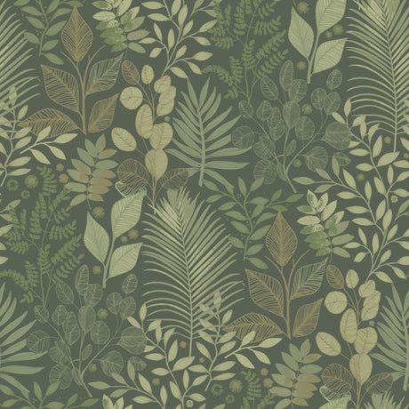 A-Street Prints 4201-20103 Ängslycka Dark Green Forest Botan