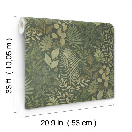 A-Street Prints 4201-20103 Ängslycka Dark Green Forest Botan