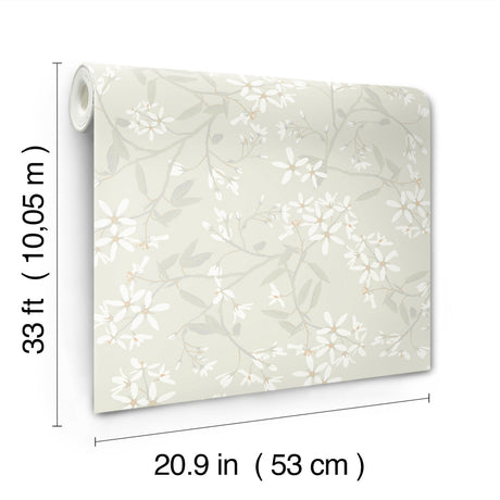 A-Street Prints 4201-20110 Paradis Dove Bouquet Toss Wallpap