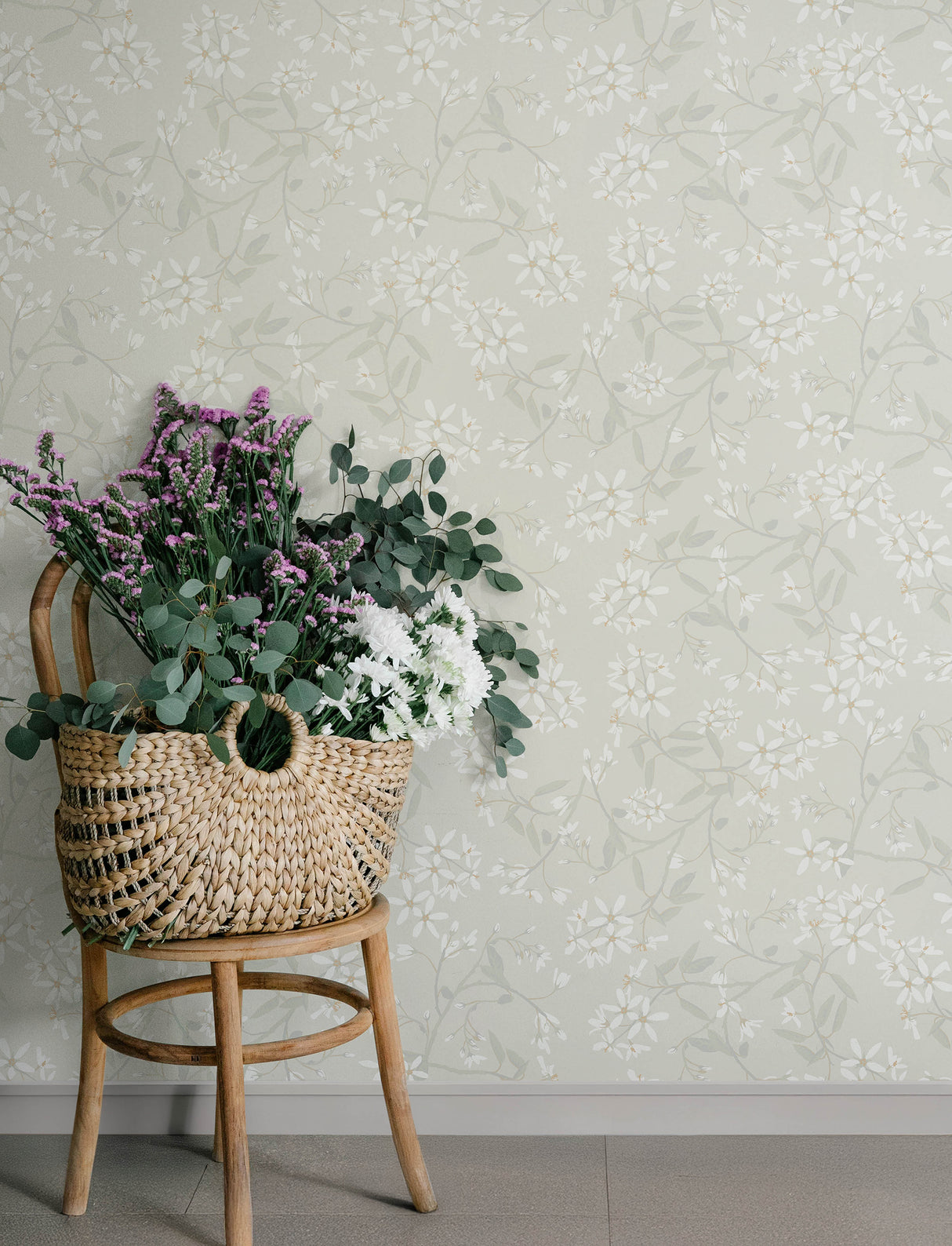 A-Street Prints 4201-20110 Paradis Dove Bouquet Toss Wallpap