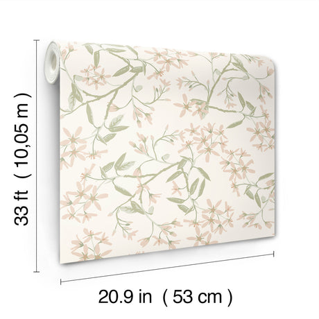 A-Street Prints 4201-20111 Paradis Blush Bouquet Toss Wallpa