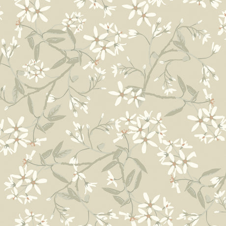 A-Street Prints 4201-20112 Paradis Beige Bouquet Toss Wallpa