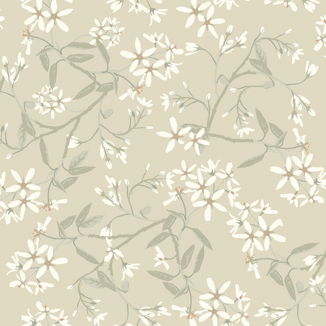 A-Street Prints 4201-20112 Paradis Beige Bouquet Toss Wallpa