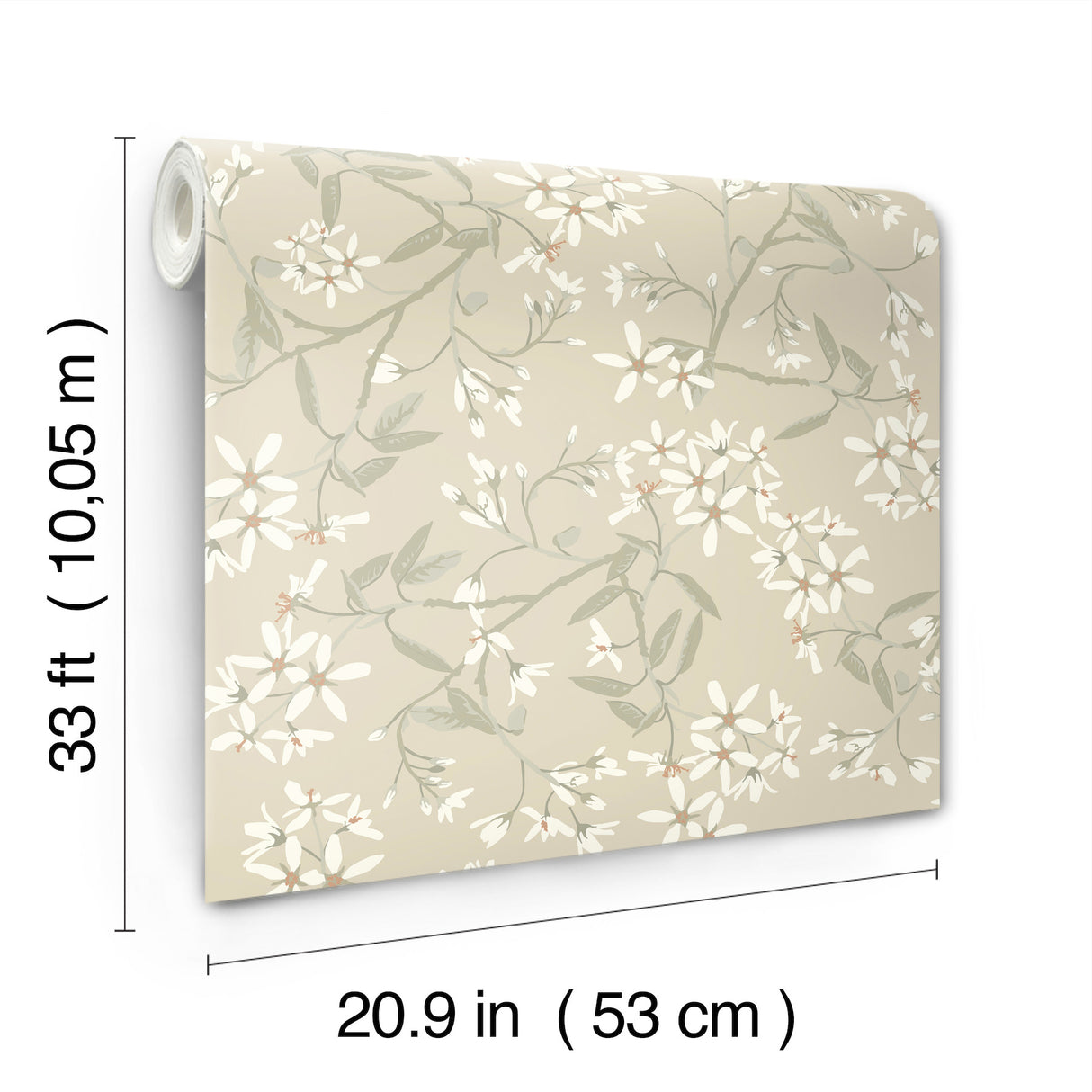 A-Street Prints 4201-20112 Paradis Beige Bouquet Toss Wallpa