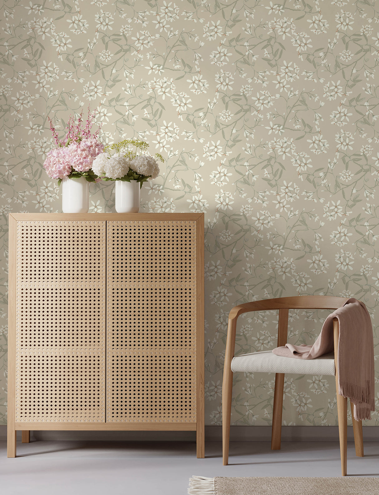 A-Street Prints 4201-20112 Paradis Beige Bouquet Toss Wallpa
