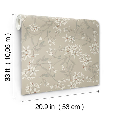 A-Street Prints 4201-20113 Paradis Grey Bouquet Toss Wallpap
