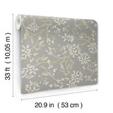 A-Street Prints 4201-20114 Paradis Slate Bouquet Toss Wallpa