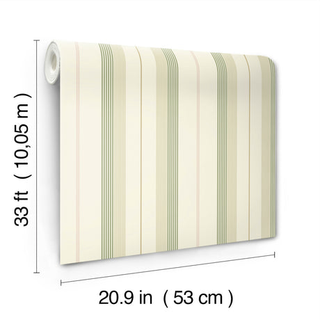 A-Street Prints 4201-20117 Herrgård Green Stripe Wallpaper